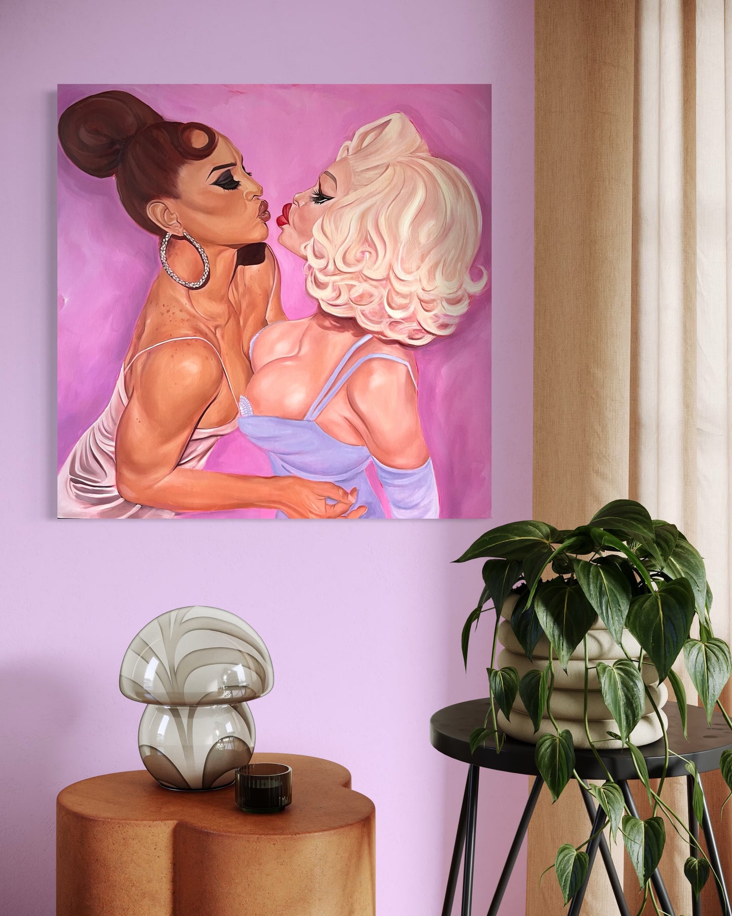 Sasha Colby & Amanda Lepore Trans Joy Original Oil Painting