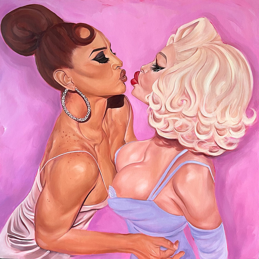 Sasha Colby & Amanda Lepore Trans Joy Original Oil Painting