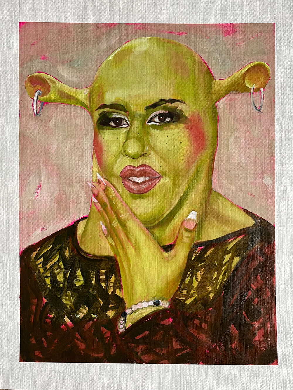Shrek King Original Oil Painting