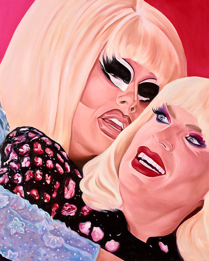 Trixie and Katya Original Oil Painting