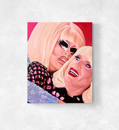 Trixie and Katya Original Oil Painting